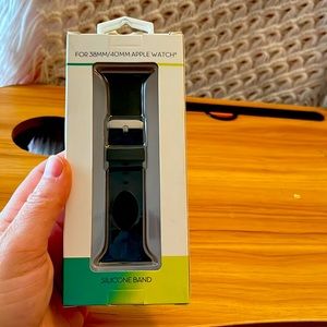 New, Never Been Open, For 38MM/40MM Apple Watch, Silicon Band, Black, WITH